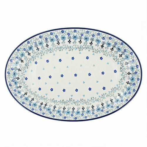 Polish Pottery Overhead Shot Celeste Oval Platter