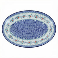 Polish Pottery Overhead Shot December Joy Oval Platter