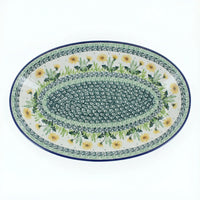 Polish Pottery Overhead Shot Dandelion Oval Platter