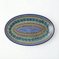 Polish Pottery Overhead Shot Mardi Gras Oval Platter
