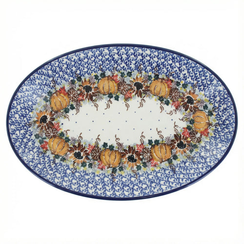 Polish Pottery Overhead Shot Harvest Bounty Oval Platter
