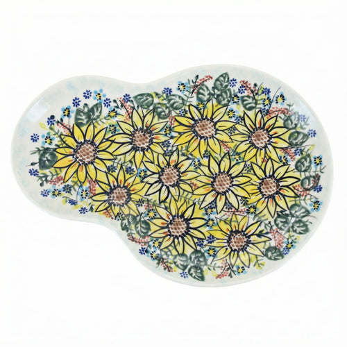 Polish Pottery Overhead Shot Sunflower Maze Breakfast Plate