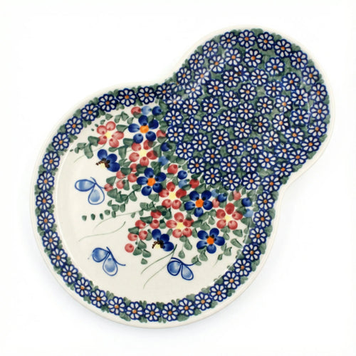 Polish Pottery Overhead Shot Garden Butterfly Breakfast Plate