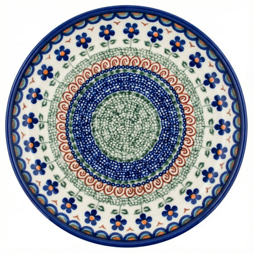 Polish Pottery Overhead Shot Aztec Flower Breakfast Plate