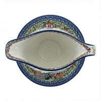 Polish Pottery Overhead Shot Hummingbird Gravy Boat & Plate