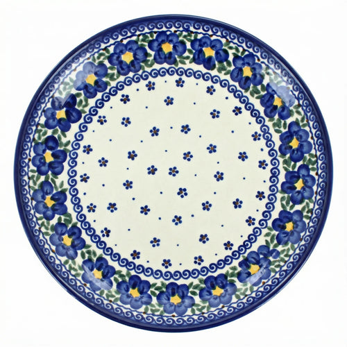 Polish Pottery Overhead Shot Spring Blossom Cake Plate