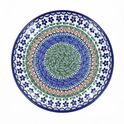 Polish Pottery Overhead Shot Aztec Flower Cake Plate