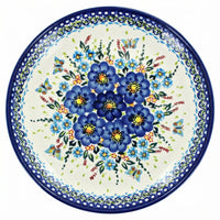 Polish Pottery Overhead Shot Garden of Blue Cake Plate
