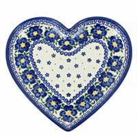 Polish Pottery Overhead Shot Spring Blossom Large Heart Plate