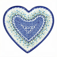 Polish Pottery Overhead Shot Misty Large Heart Plate