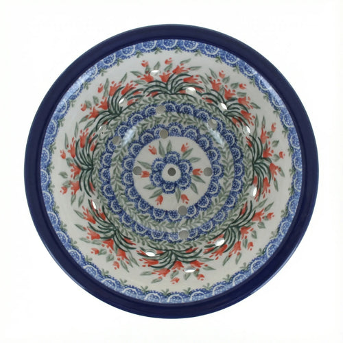 Polish Pottery Overhead Shot Spring Tulip Berry Bowl & Plate