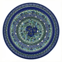 Polish Pottery Overhead Shot Sapphire Fields Berry Bowl & Plate