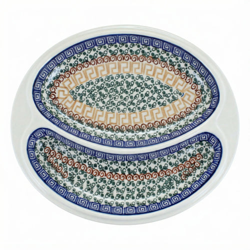 Polish Pottery Overhead Shot Athena Bratwurst Plate