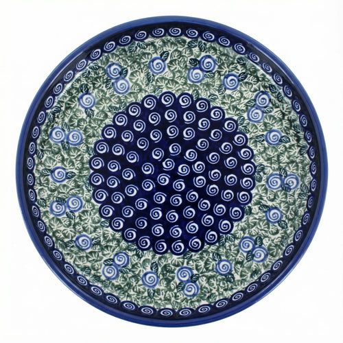 Polish Pottery Overhead Shot Seaside Swirl Torte Plate