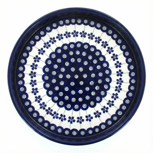 Polish Pottery Overhead Shot Flowering Peacock Torte Plate