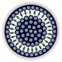Polish Pottery Overhead Shot Peacock Torte Plate