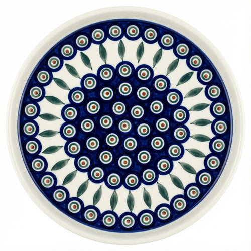 Polish Pottery Overhead Shot Peacock Torte Plate