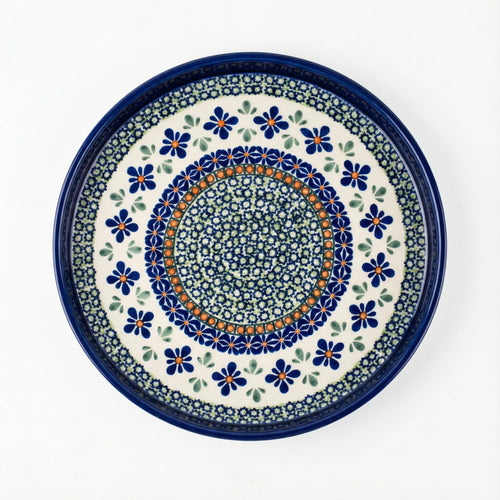 Polish Pottery Overhead Shot Mosaic Flower Torte Plate