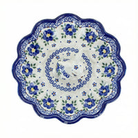 Polish Pottery Overhead Shot Spring Blossom Bunny Egg Plate
