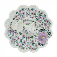 Polish Pottery Overhead Shot Lilac Garden Bunny Egg Plate