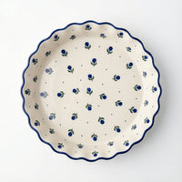 Polish Pottery Overhead Shot Blueberry Pie Plate