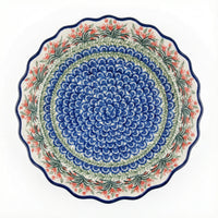 Polish Pottery Overhead Shot Spring Tulip Pie Plate
