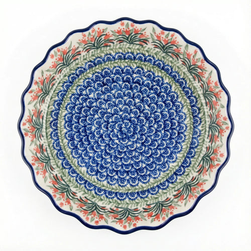 Polish Pottery Overhead Shot Spring Tulip Pie Plate