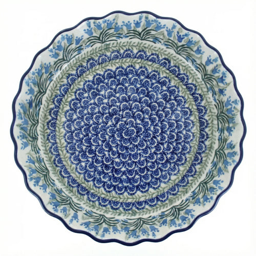 Polish Pottery Overhead Shot Tulip Bouquet Pie Plate