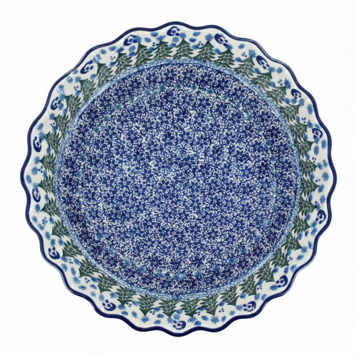 Polish Pottery Overhead Shot Evergreen Magic Pie Plate