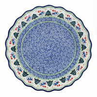 Polish Pottery Overhead Shot Winter Bells Pie Plate