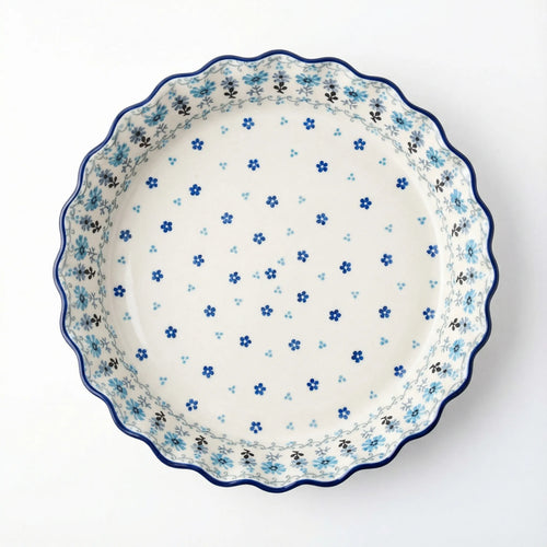 Polish Pottery Overhead Shot Celeste Pie Plate