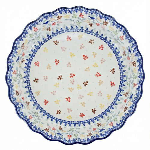 Polish Pottery Overhead Shot Autumn Grove Pie Plate