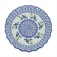 Polish Pottery Overhead Shot Mockingbird Pie Plate