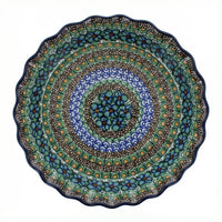 Polish Pottery Overhead Shot Mardi Gras Pie Plate