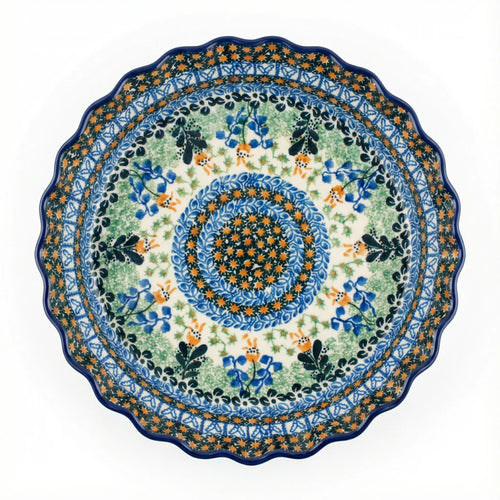 Polish Pottery Overhead Shot Lily of the Valley Pie Plate