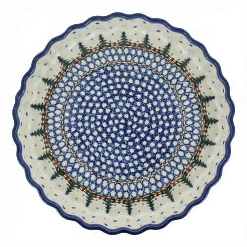 Polish Pottery Overhead Shot Rustic Pines Torte Plate