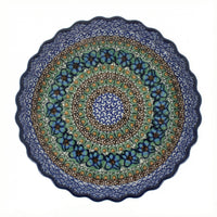 Polish Pottery Overhead Shot Mardi Gras Torte Plate