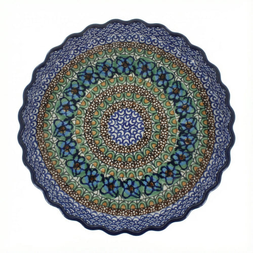 Polish Pottery Overhead Shot Mardi Gras Torte Plate