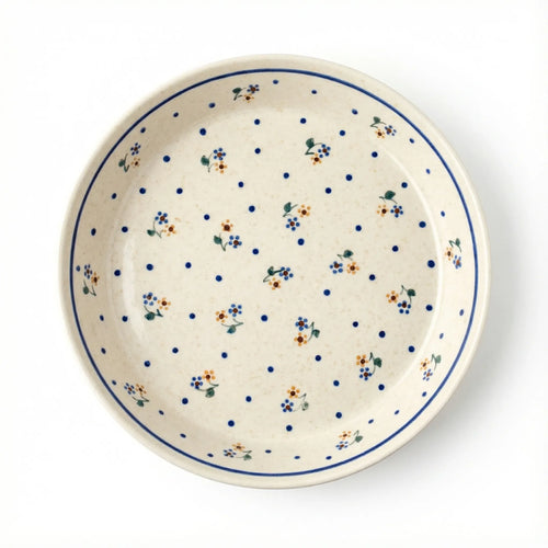 Polish Pottery Overhead Shot Country Meadow Pie Plate