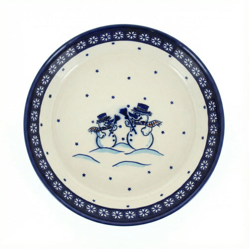 Polish Pottery Overhead Shot Frosty Friend Pie Plate