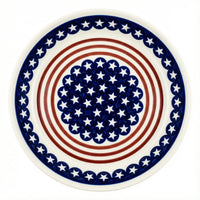 Polish Pottery Overhead Shot Stars & Stripes Pie Plate