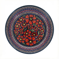 Polish Pottery Overhead Shot Jungle Flower Pie Plate