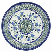 Polish Pottery Overhead Shot Blue Tulip Pie Plate