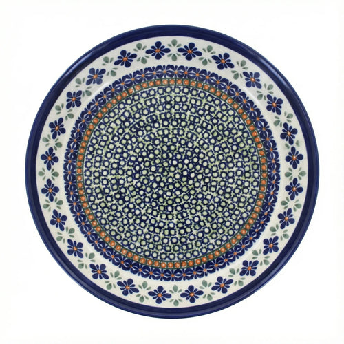 Polish Pottery Overhead Shot Mosaic Flower Pie Plate