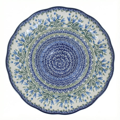 Polish Pottery Overhead Shot Tulip Bouquet Chip & Dip Plate