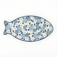 Polish Pottery Overhead Shot Bubbles Medium Fish Platter