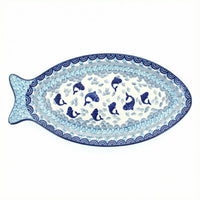 Polish Pottery Overhead Shot Summer Fun Medium Fish Platter