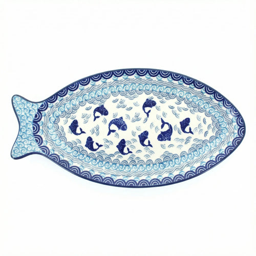 Polish Pottery Overhead Shot Summer Fun Medium Fish Platter