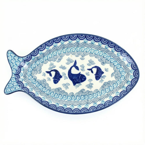 Polish Pottery Overhead Shot Summer Fun Small Fish Platter