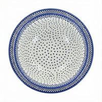 Polish Pottery Overhead Shot Small Dots Berry Bowl With Plate